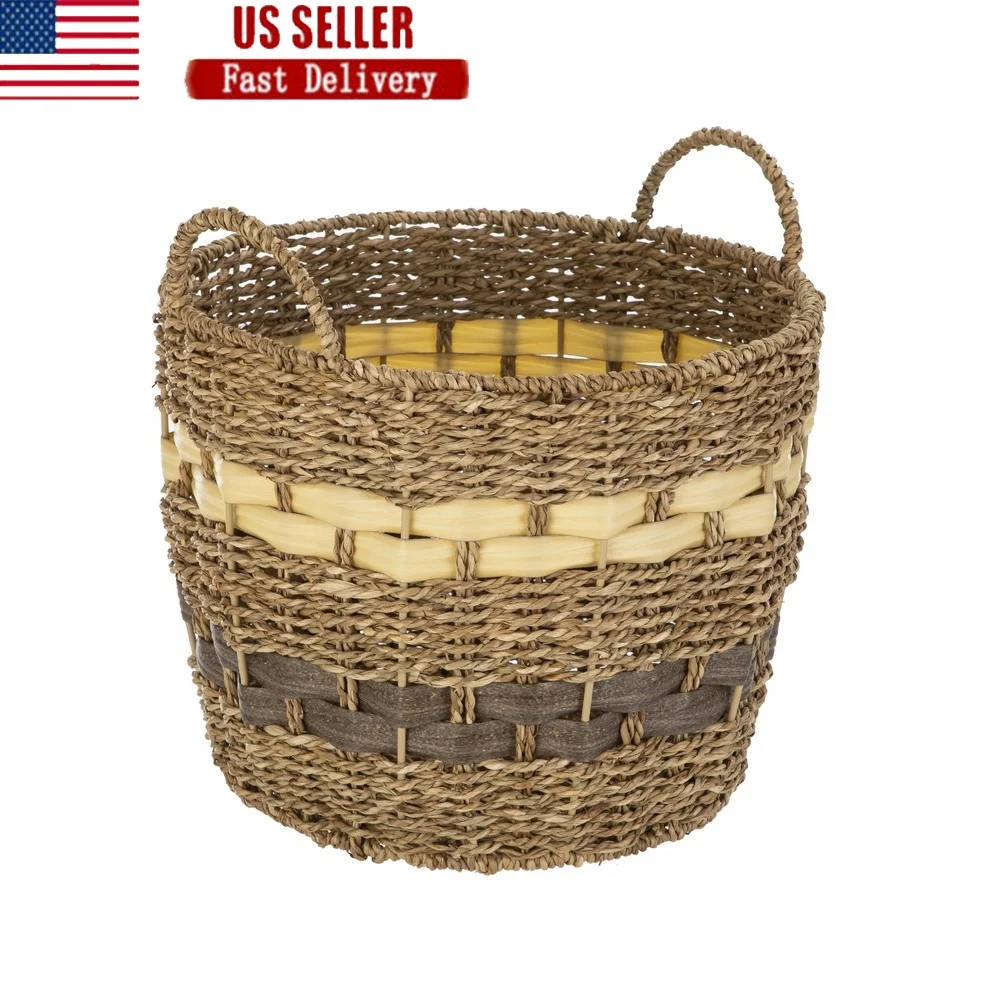 Handwoven Seagrass Storage Basket Large Round Decorative Basket Nestable Household Organizer Toys Toiletries Accessories
Handwoven Seagrass Storage Basket Large Round Decorative Basket Nestable Household Organizer Toys Toiletries Accessories
