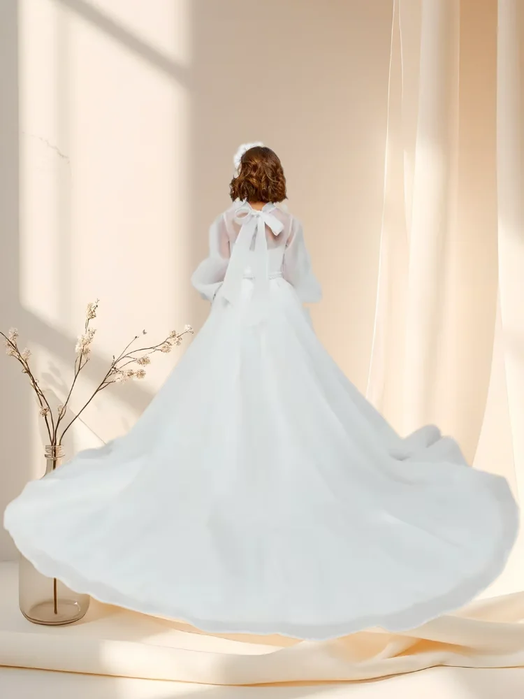 Elegant White Flower Girl Dress For Wedding Pearls Puffy With Bow Kids Birthday Party First Communion Ball Dresses Customized
Elegant White Flower Girl Dress For Wedding Pearls Puffy With Bow Kids Birthday Party First Communion Ball Dresses Customized