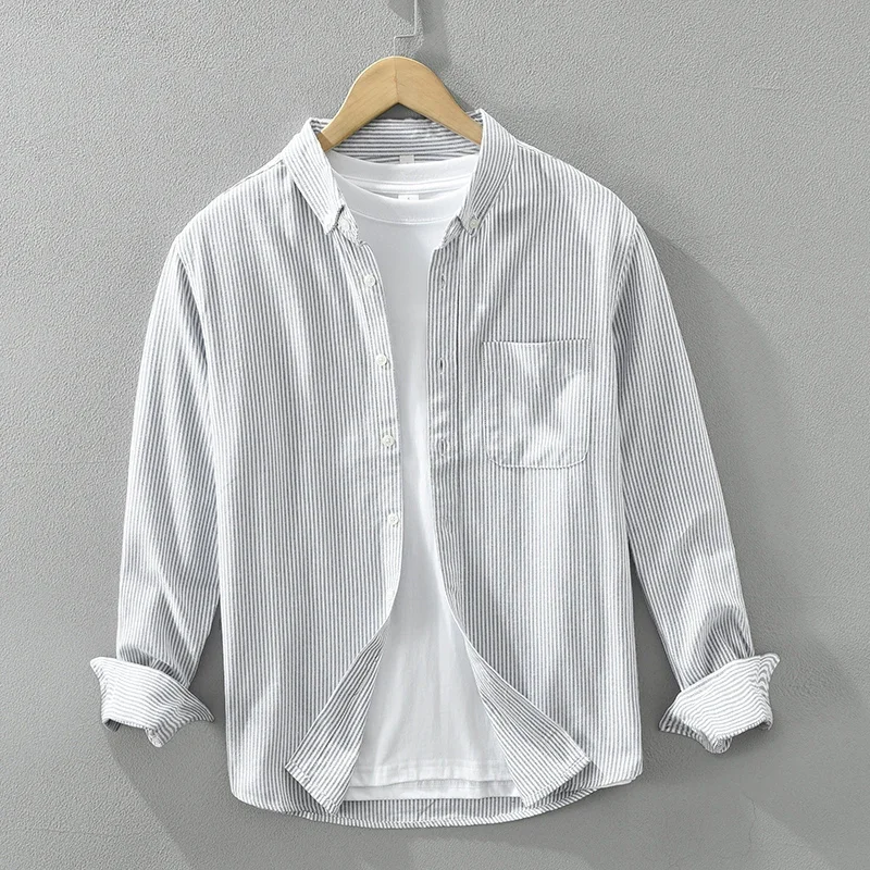 2024 New Fashion Striped Long Sleeve Shirt for Men New Loose Cotton Casual Shirt Men's Clothing
2024 New Fashion Striped Long Sleeve Shirt for Men New Loose Cotton Casual Shirt Men's Clothing