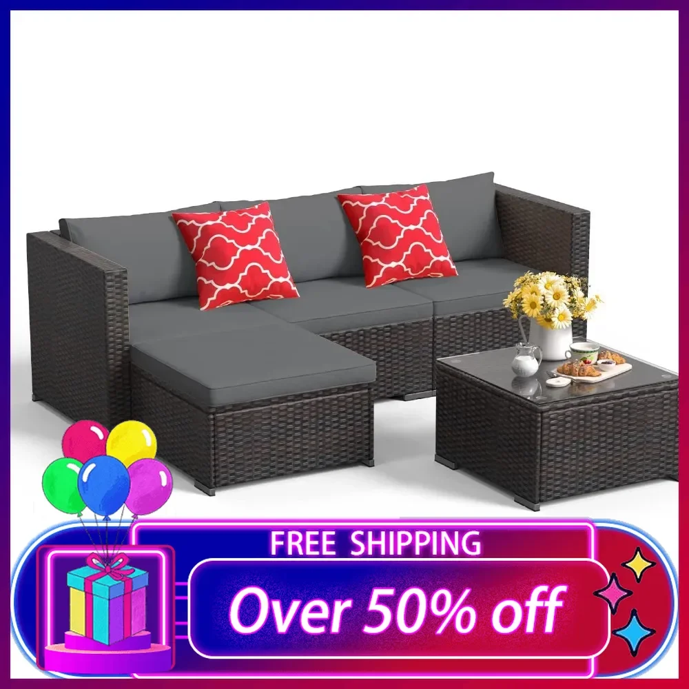 Outdoor Patio Furniture Sets All Weather Outdoor Sofa PE Garden Furniture Wicker Rattan Patio Conversation Set with Glass Table
Outdoor Patio Furniture Sets All Weather Outdoor Sofa PE Garden Furniture Wicker Rattan Patio Conversation Set with Glass Table
