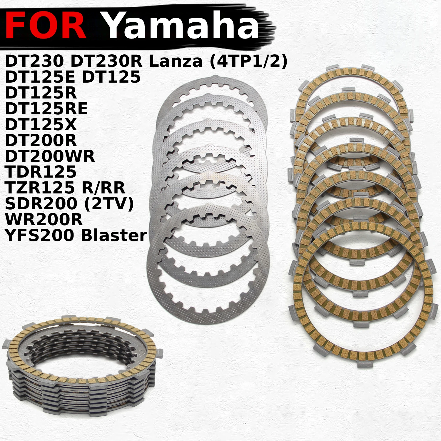 Motorcycle Parts Friction Clutch Kit For Yamaha DT230R Lanza (4TP1/2) DT230 DT125E DT125RE DT125X DT200R TDR125 DT125 DT125R 12V
Motorcycle Parts Friction Clutch Kit For Yamaha DT230R Lanza (4TP1/2) DT230 DT125E DT125RE DT125X DT200R TDR125 DT125 DT125R 12V