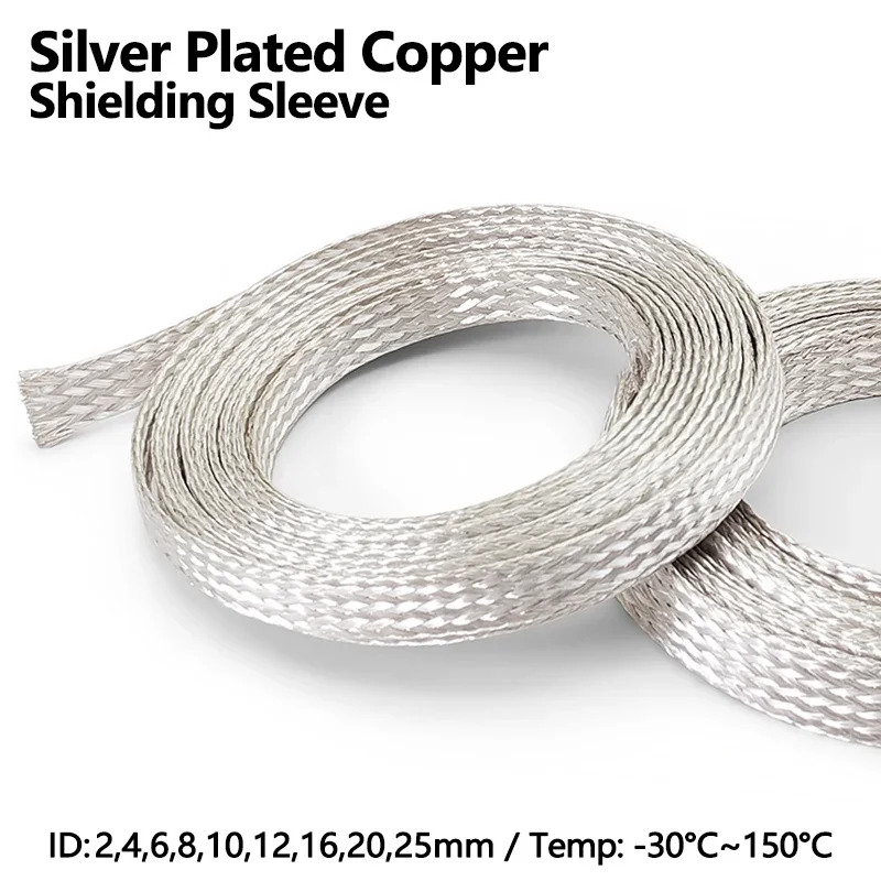 Silver Plated Copper Shielding Sleeve 2 4 6 8mm Telescopic Braided Net Anti-Interference Wire Electromagnetic Wave Proof Sleeves
Silver Plated Copper Shielding Sleeve 2 4 6 8mm Telescopic Braided Net Anti-Interference Wire Electromagnetic Wave Proof Sleeves