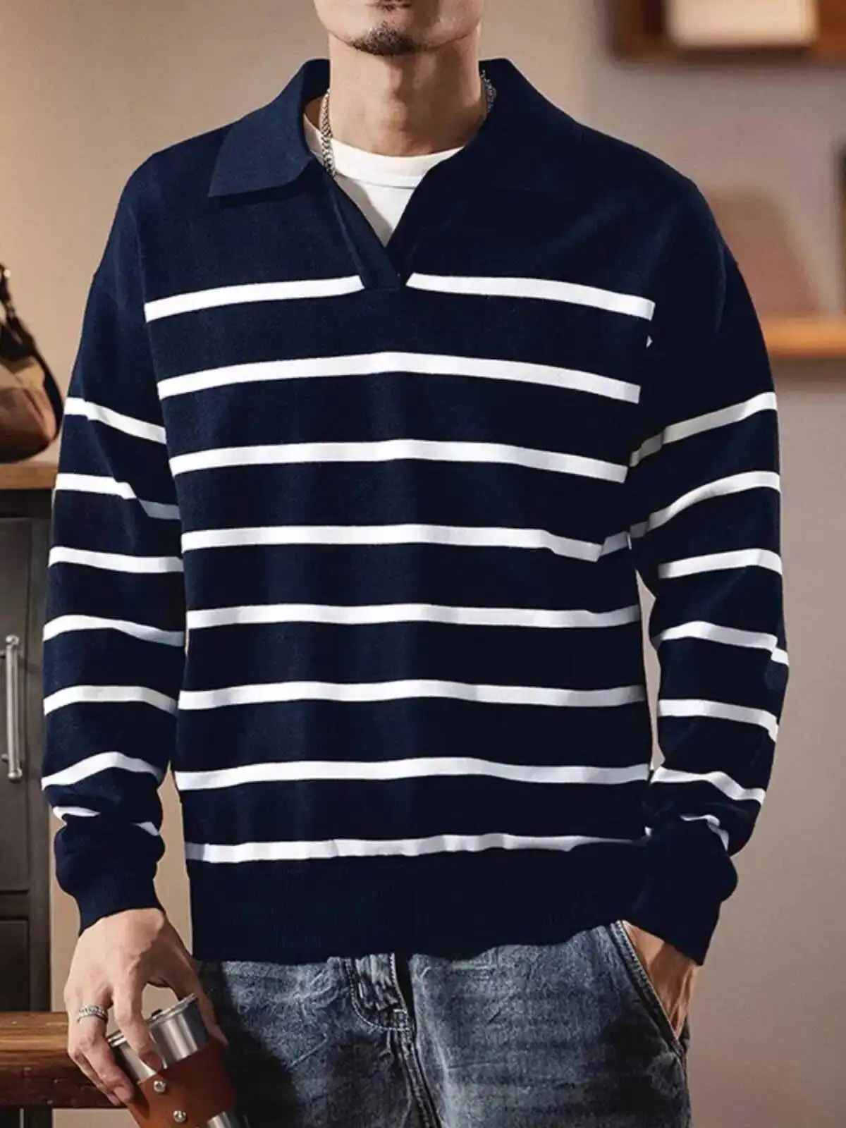 Men's Striped Sweater Retro Classic Striped Long Sleeve Sweater Autumn Winter New Fashion Knitwear Basic
Men's Striped Sweater Retro Classic Striped Long Sleeve Sweater Autumn Winter New Fashion Knitwear Basic
