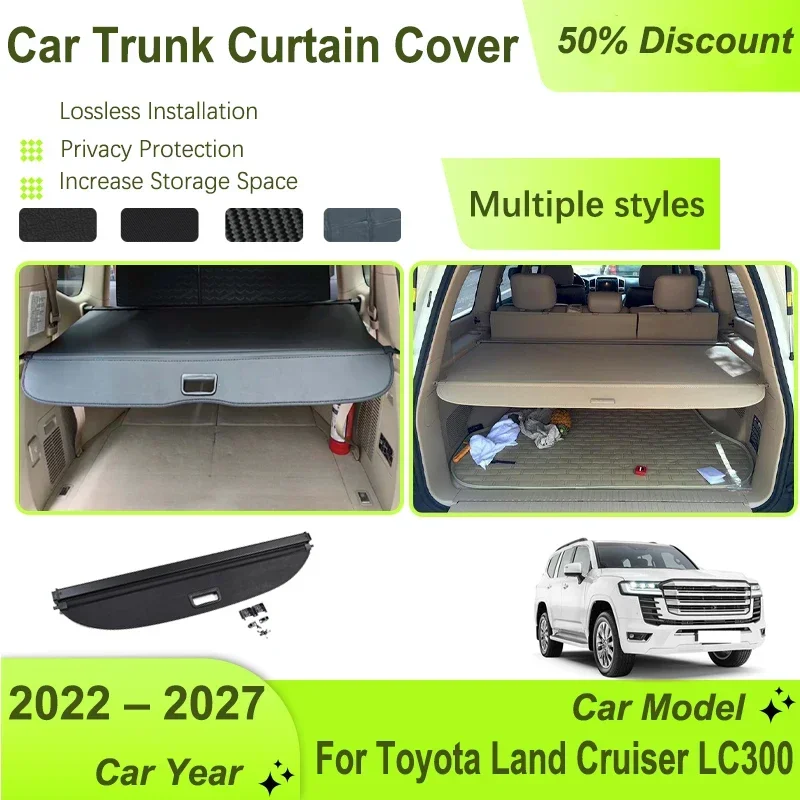 Чехол для багажника автомобиля для Toyota Land Cruiser LC300 2022-2027, выдвижные абажуры, подкладка для багажника, автоаксессуары
Чехол для багажника автомобиля для Toyota Land Cruiser LC300 2022-2027, выдвижные абажуры, подкладка для багажника, автоаксессуары