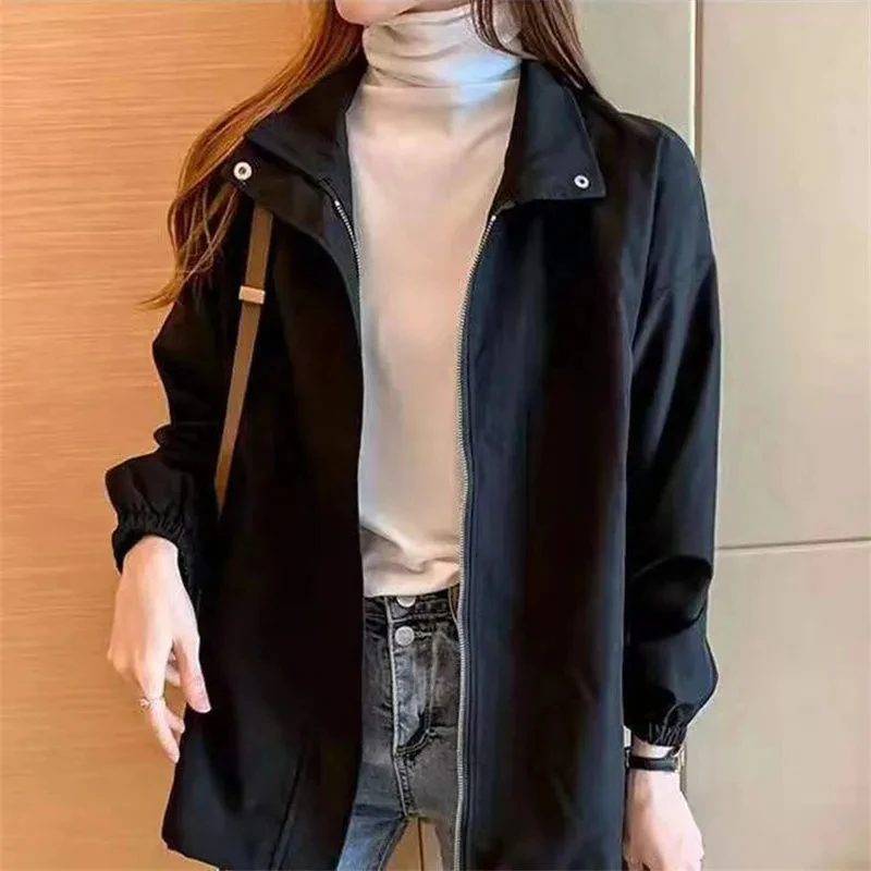 High-End Black Jacket Women'S Spring Autumn Windbreaker Korean College Long-Sleeved Coat Top 2023 New Students Baseball Uniform
High-End Black Jacket Women'S Spring Autumn Windbreaker Korean College Long-Sleeved Coat Top 2023 New Students Baseball Uniform