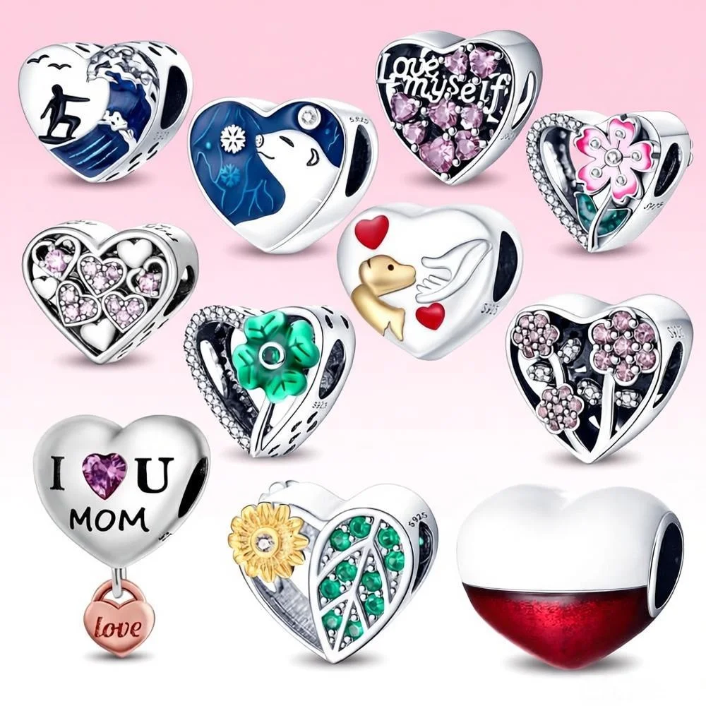 925 Sterling Silver Original bead love heart Family pendant DIY Charms Bracelet Accessories fashion girl women jewelry gift bead
925 Sterling Silver Original bead love heart Family pendant DIY Charms Bracelet Accessories fashion girl women jewelry gift bead