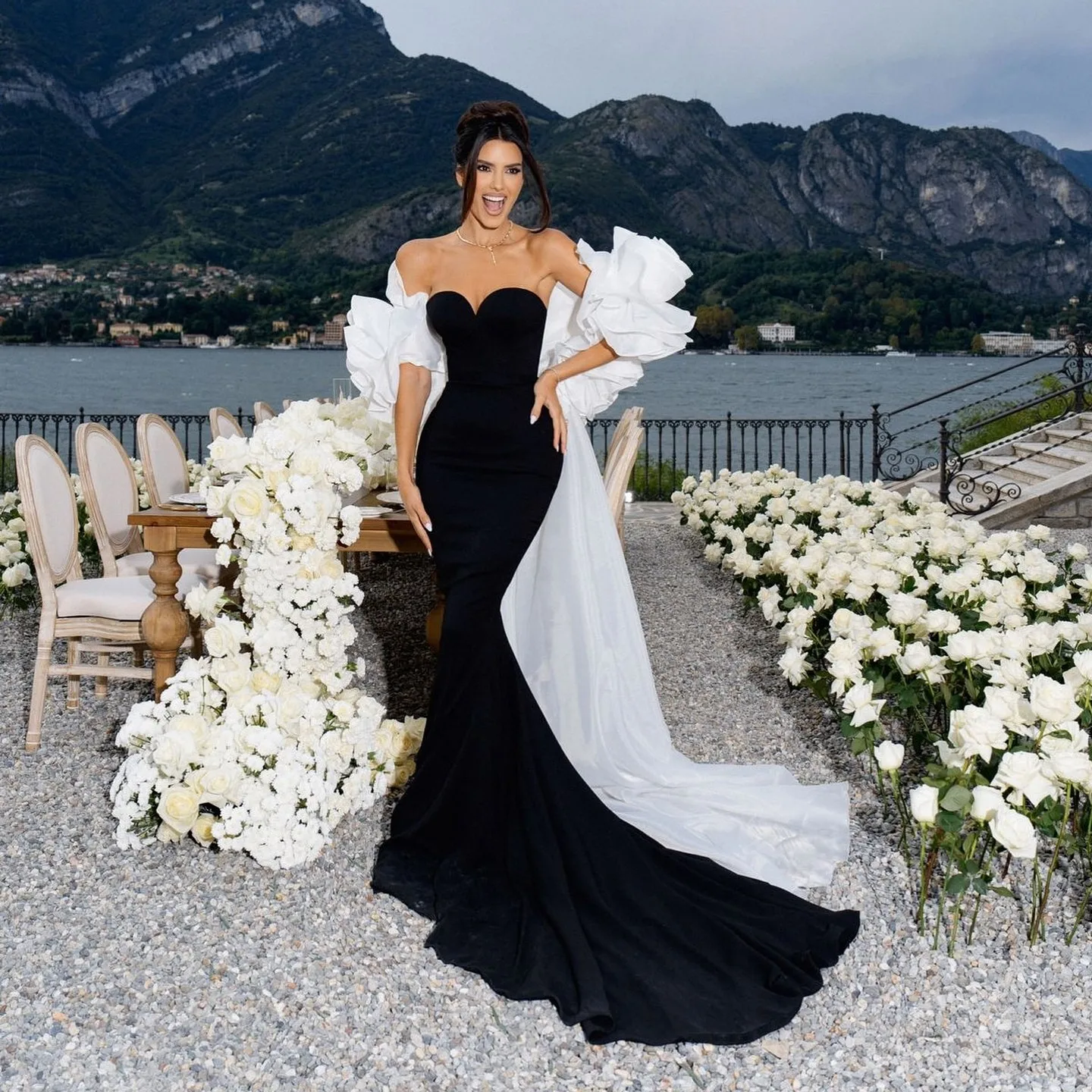 Elegant Black Mermaid Female Dress With Floal Jacket Long Formal Dresses 2 Pieces Women Prom Gowns Party Dress
Elegant Black Mermaid Female Dress With Floal Jacket Long Formal Dresses 2 Pieces Women Prom Gowns Party Dress