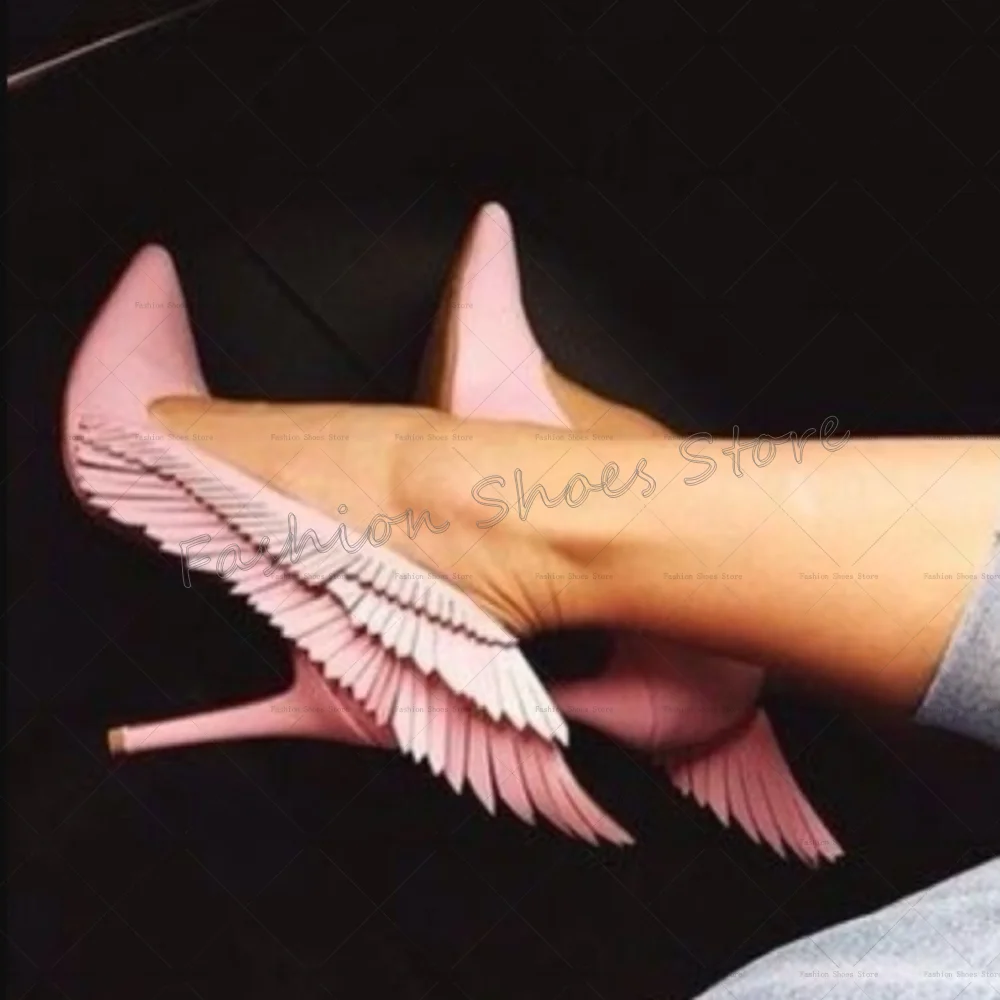 Pink Wing Decor Pointed Toe Pumps Stilettos High Heels High Heel Shoes for Women Fashion Heels 2025 New Zapatos Para Mujere
Pink Wing Decor Pointed Toe Pumps Stilettos High Heels High Heel Shoes for Women Fashion Heels 2025 New Zapatos Para Mujere