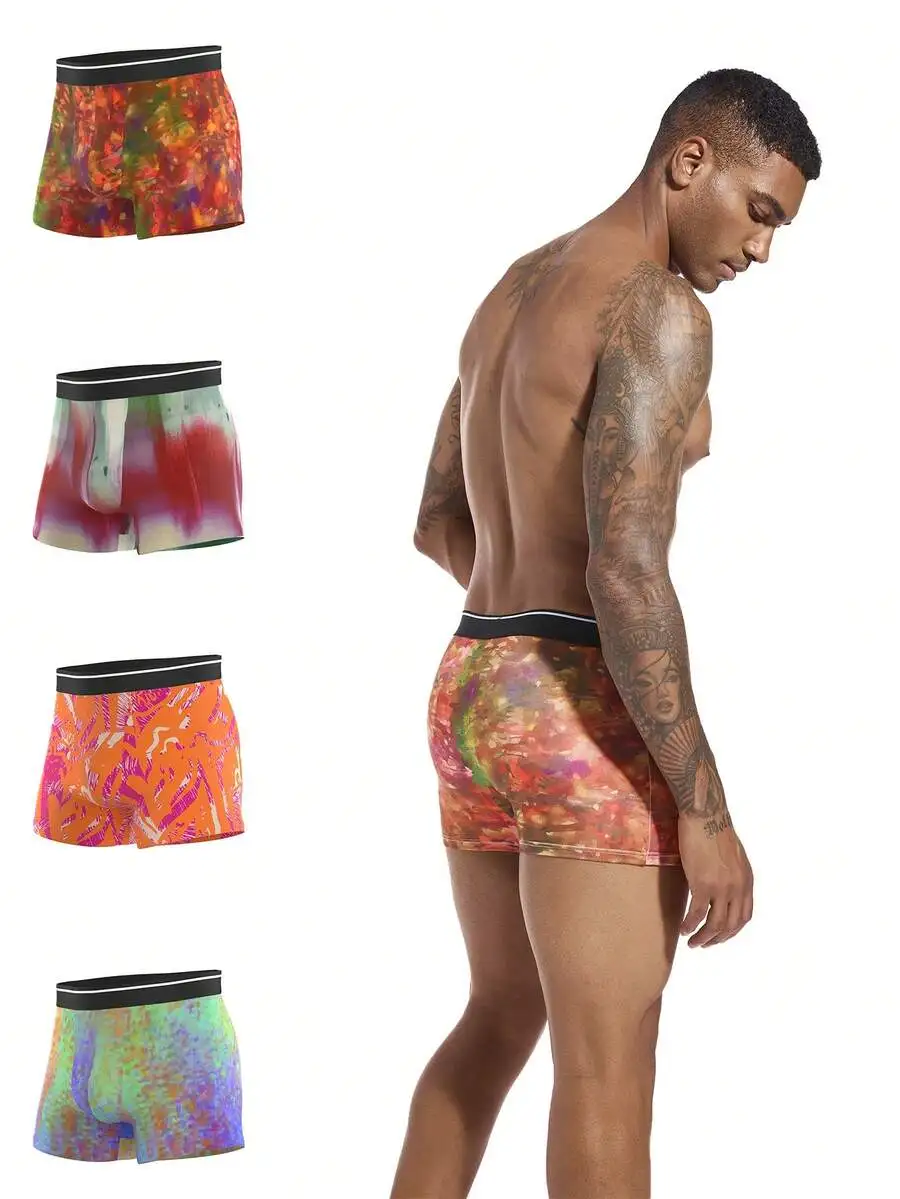 Men Colorful Print Boxer Shorts 4 Pack Daily Leisure Underwear
Men Colorful Print Boxer Shorts 4 Pack Daily Leisure Underwear