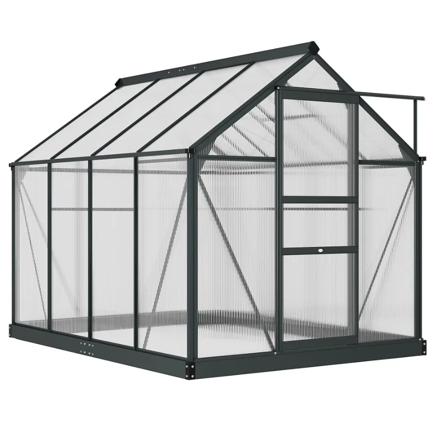 Теплица из поликарбоната 6' x 8' x 7' с алюминиевым каркасом, серая, для улицы, с вентиляционными отверстиями и дверью, для заднего двора
Теплица из поликарбоната 6' x 8' x 7' с алюминиевым каркасом, серая, для улицы, с вентиляционными отверстиями и дверью, для заднего двора