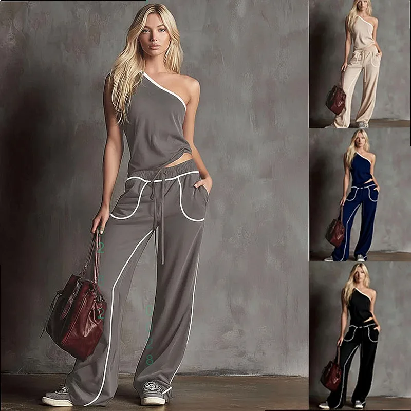 2026 Spring Summer Women Two Piece Matching Set Wide Leg Pants Off Shoulder Top Jumpsuit Playsuit
2026 Spring Summer Women Two Piece Matching Set Wide Leg Pants Off Shoulder Top Jumpsuit Playsuit