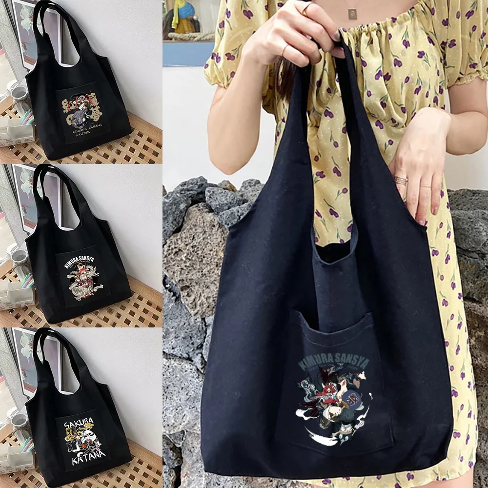 Women's Shopping Bags Canvas Commuter Shopper Vest Bag Cotton Cloth Samurai Series Bolsas Grocery Black Eco Handbags Tote Bag
Women's Shopping Bags Canvas Commuter Shopper Vest Bag Cotton Cloth Samurai Series Bolsas Grocery Black Eco Handbags Tote Bag