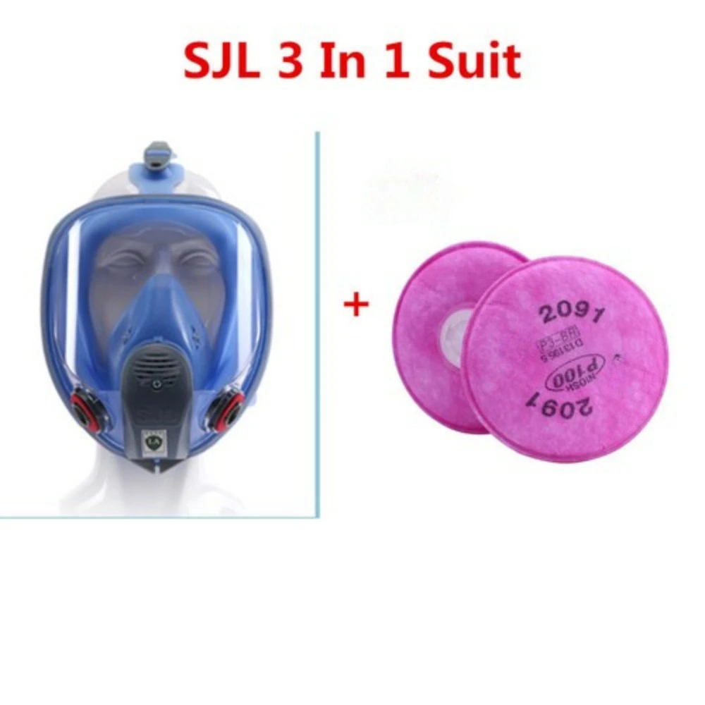 Маска для защиты от краски и пыли SJL 6800 +2091, 3 предмета, полнолицевая, многоразовая, синяя
Маска для защиты от краски и пыли SJL 6800 +2091, 3 предмета, полнолицевая, многоразовая, синяя