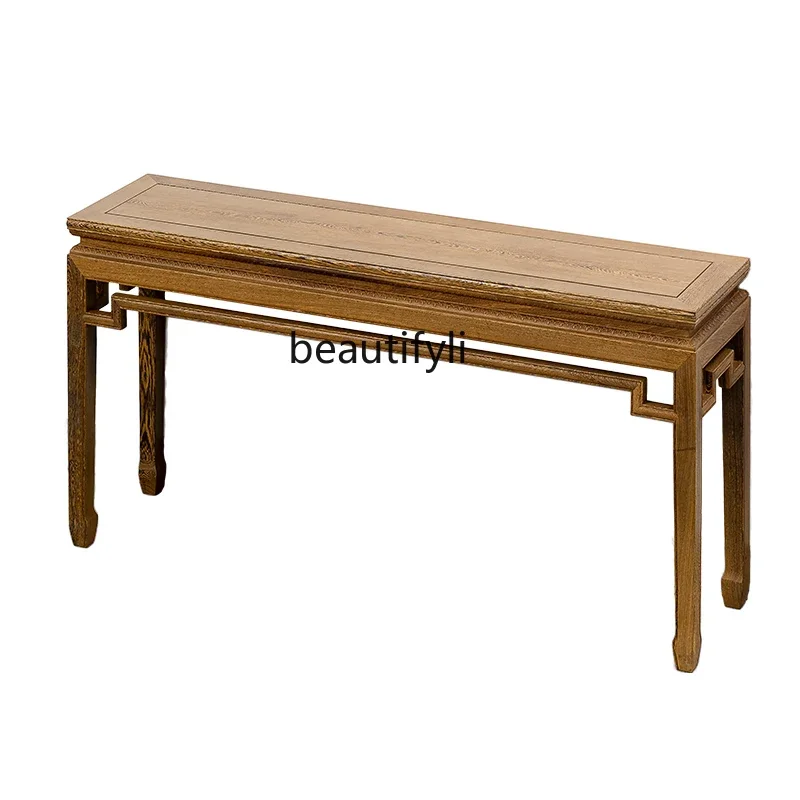 Entrance table Chicken wing wood flat head case Chinese solid wood strip case central hall serving table Buddhist platform lobby
Entrance table Chicken wing wood flat head case Chinese solid wood strip case central hall serving table Buddhist platform lobby