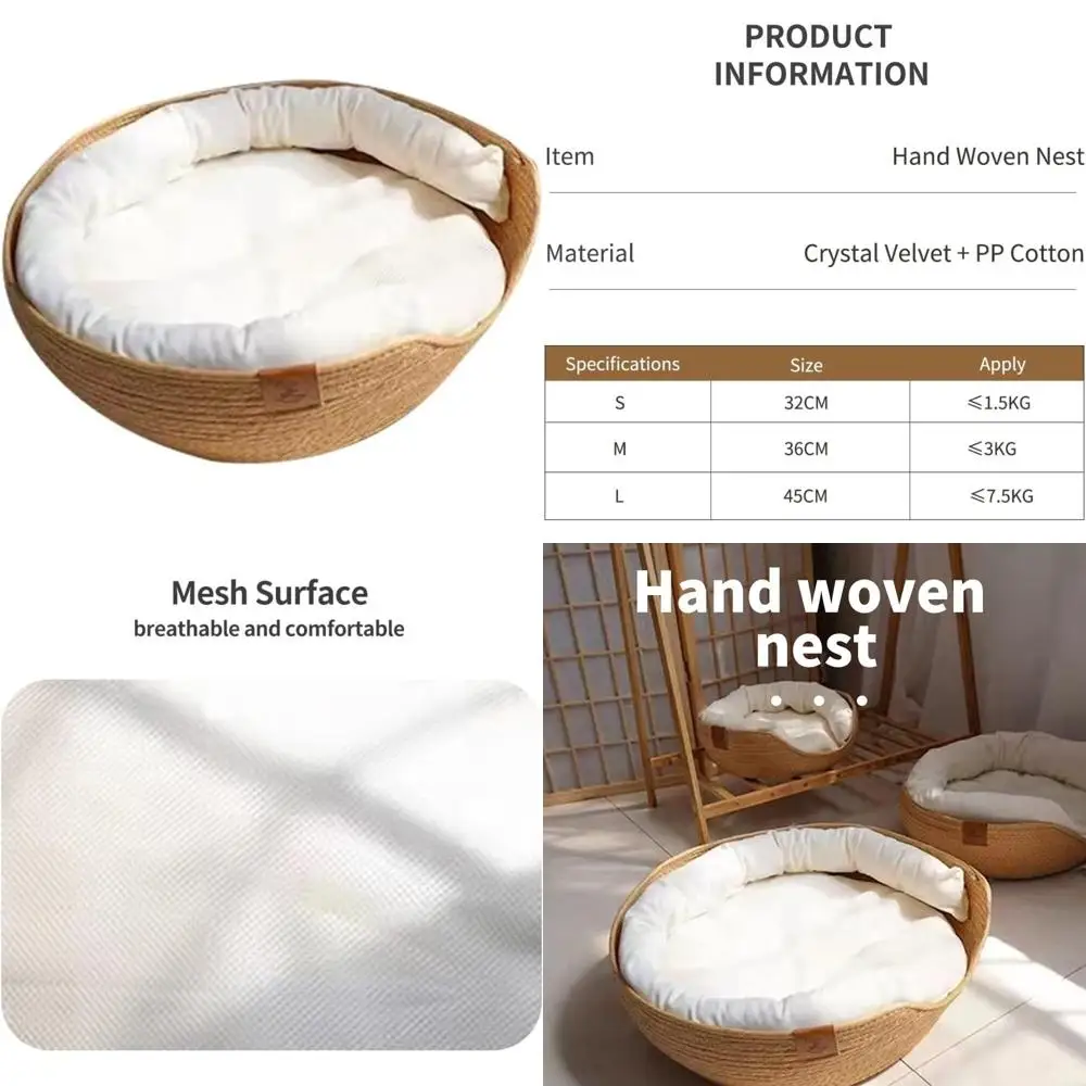 Plush Hand-Woven Dog Bed - Soft Warm Pet Cave for Small to Large Dogs - Round Kennel Pad with Plush Nest for Cats and Dogs
Plush Hand-Woven Dog Bed - Soft Warm Pet Cave for Small to Large Dogs - Round Kennel Pad with Plush Nest for Cats and Dogs