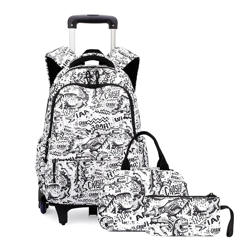 Dinosaur Print SET School Bags Kids Rolling Backpack for Boy Wheeled Schoolbag With 6 Wheels Trolley Bookbag with Lunch Bags sac
Dinosaur Print SET School Bags Kids Rolling Backpack for Boy Wheeled Schoolbag With 6 Wheels Trolley Bookbag with Lunch Bags sac