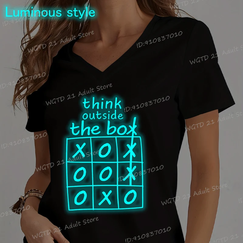Think Outside The Box Print Women Men T-Shirts Casual V-neck Short Sleeve Luminous Tops Fashion Chessboard Unisex Tshirts
Think Outside The Box Print Women Men T-Shirts Casual V-neck Short Sleeve Luminous Tops Fashion Chessboard Unisex Tshirts