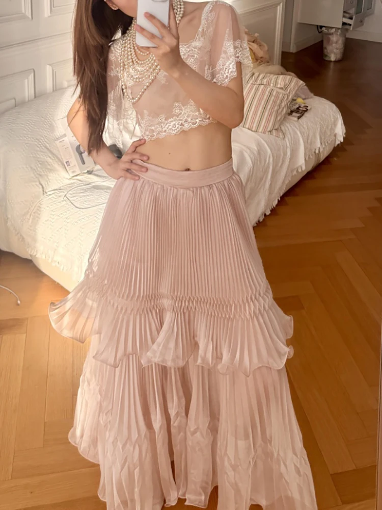 Pleated women's skirts, stylish layered ruffled A-line long skirt for 2026 summer season, trendy fashion piece
Pleated women's skirts, stylish layered ruffled A-line long skirt for 2026 summer season, trendy fashion piece
