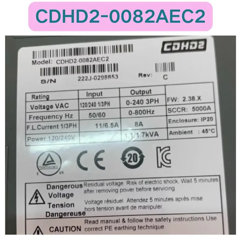 Second-hand CDHD2-0082AEC2 servo drive Functional test OK Fast delivery
Second-hand CDHD2-0082AEC2 servo drive Functional test OK Fast delivery