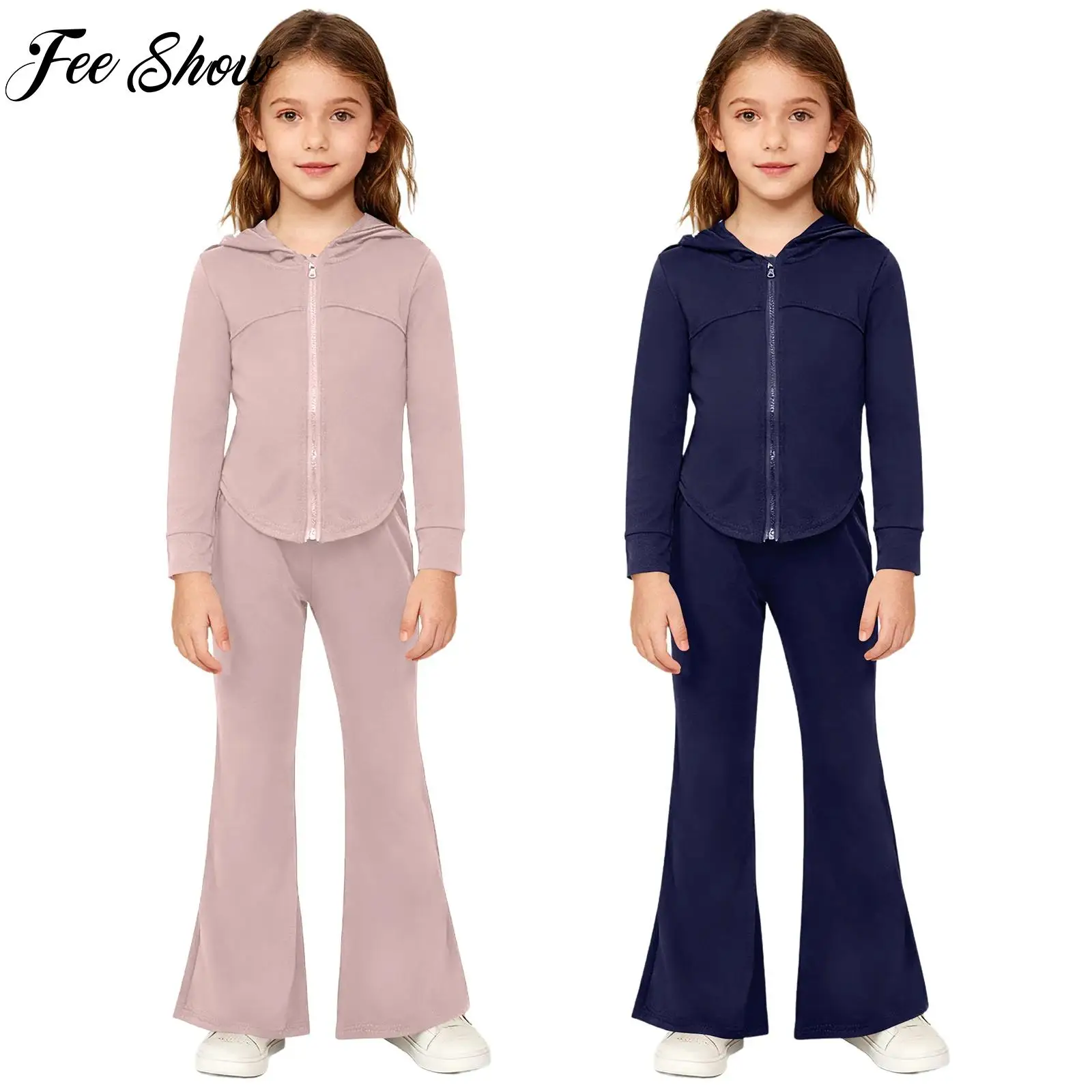Kids Girls Yoga Clothes Set Quick-Drying Sports Suit Running Workout Costume Long Sleeve Zipper Hooded Sweatshirt+Flared Pants
Kids Girls Yoga Clothes Set Quick-Drying Sports Suit Running Workout Costume Long Sleeve Zipper Hooded Sweatshirt+Flared Pants