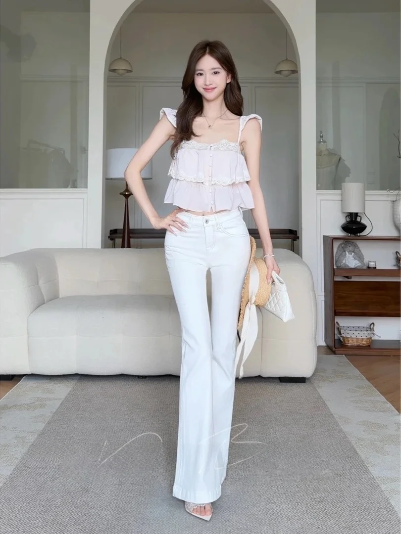 White Low Waist Bell Bottom Jeans High Elastic Slimming Pure Color Versatile Micro Flared Pants Women's Spring Cotton Stretch...
White Low Waist Bell Bottom Jeans High Elastic Slimming Pure Color Versatile Micro Flared Pants Women's Spring Cotton Stretch...