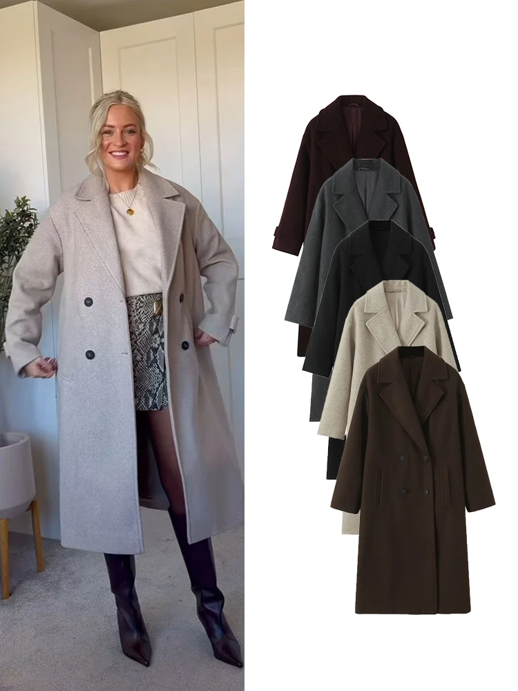 Women Winter Luxury Long Coats Solid Warm Soft Wool Long Coat Women High Street Loose Casual Double Breasted Overcoat 2025
Women Winter Luxury Long Coats Solid Warm Soft Wool Long Coat Women High Street Loose Casual Double Breasted Overcoat 2025