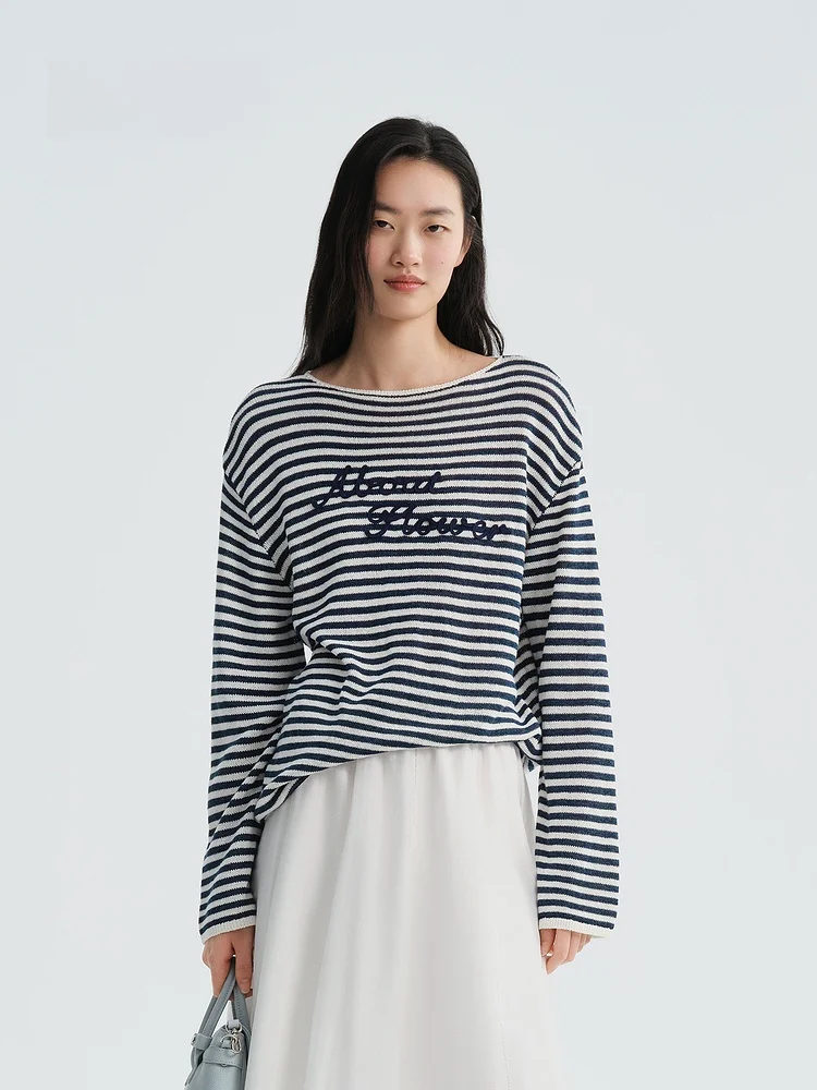 Indicia Summer 2026 Women's Knitted Stripe Sweater Deep Blue Casual Straight Fit Long Sleeve round Neck Cotton Blend Top
Indicia Summer 2026 Women's Knitted Stripe Sweater Deep Blue Casual Straight Fit Long Sleeve round Neck Cotton Blend Top