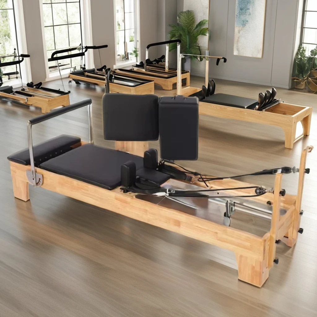 High Quality Durable Portable Adjustable Studio and Personal Oak Wood Pilates Reformer with Sitting Box Extender
High Quality Durable Portable Adjustable Studio and Personal Oak Wood Pilates Reformer with Sitting Box Extender