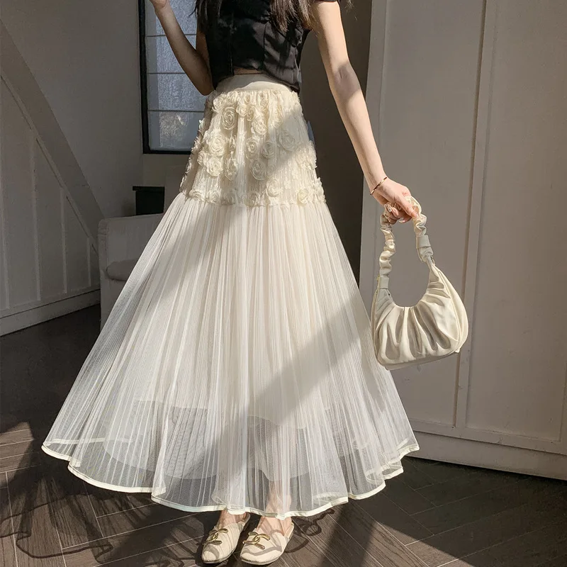 Spring and Summer 2025 Pure Color Retro Design Three-dimensional Flower Swing High Waist Gauze Skirt
Spring and Summer 2025 Pure Color Retro Design Three-dimensional Flower Swing High Waist Gauze Skirt