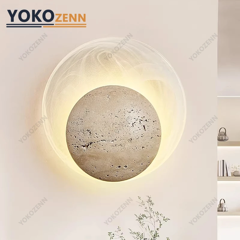 YOKO Wall Sconce Yellow Travertine Natural Stone with Smoky Glass Pull Chain Light for Bedroom Living Room Corridor Home Decor
YOKO Wall Sconce Yellow Travertine Natural Stone with Smoky Glass Pull Chain Light for Bedroom Living Room Corridor Home Decor