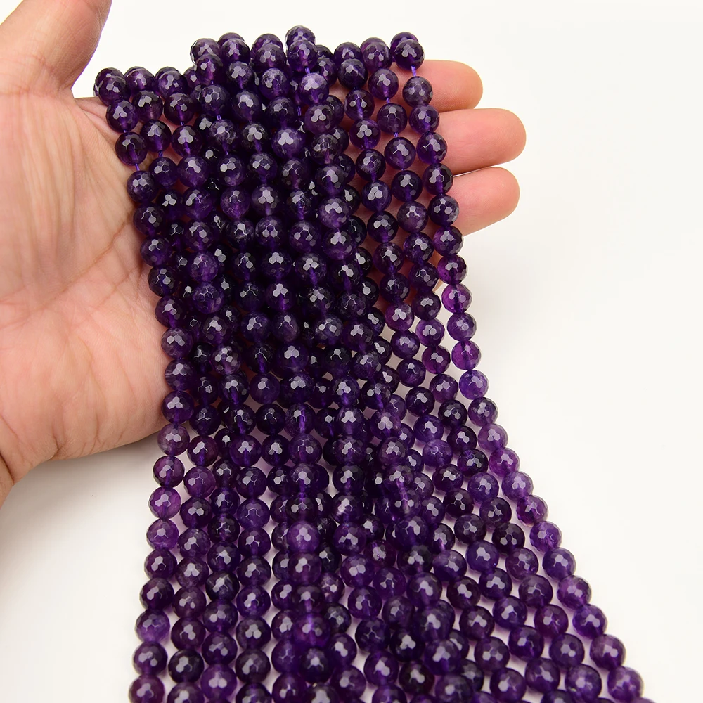 5 Strands 8mm AA+ Natural Faceted Round Purple Amethyst Quartz Stone Loose Beads Strands 15.2" Pearl Jewelry Making DIY
5 Strands 8mm AA+ Natural Faceted Round Purple Amethyst Quartz Stone Loose Beads Strands 15.2" Pearl Jewelry Making DIY