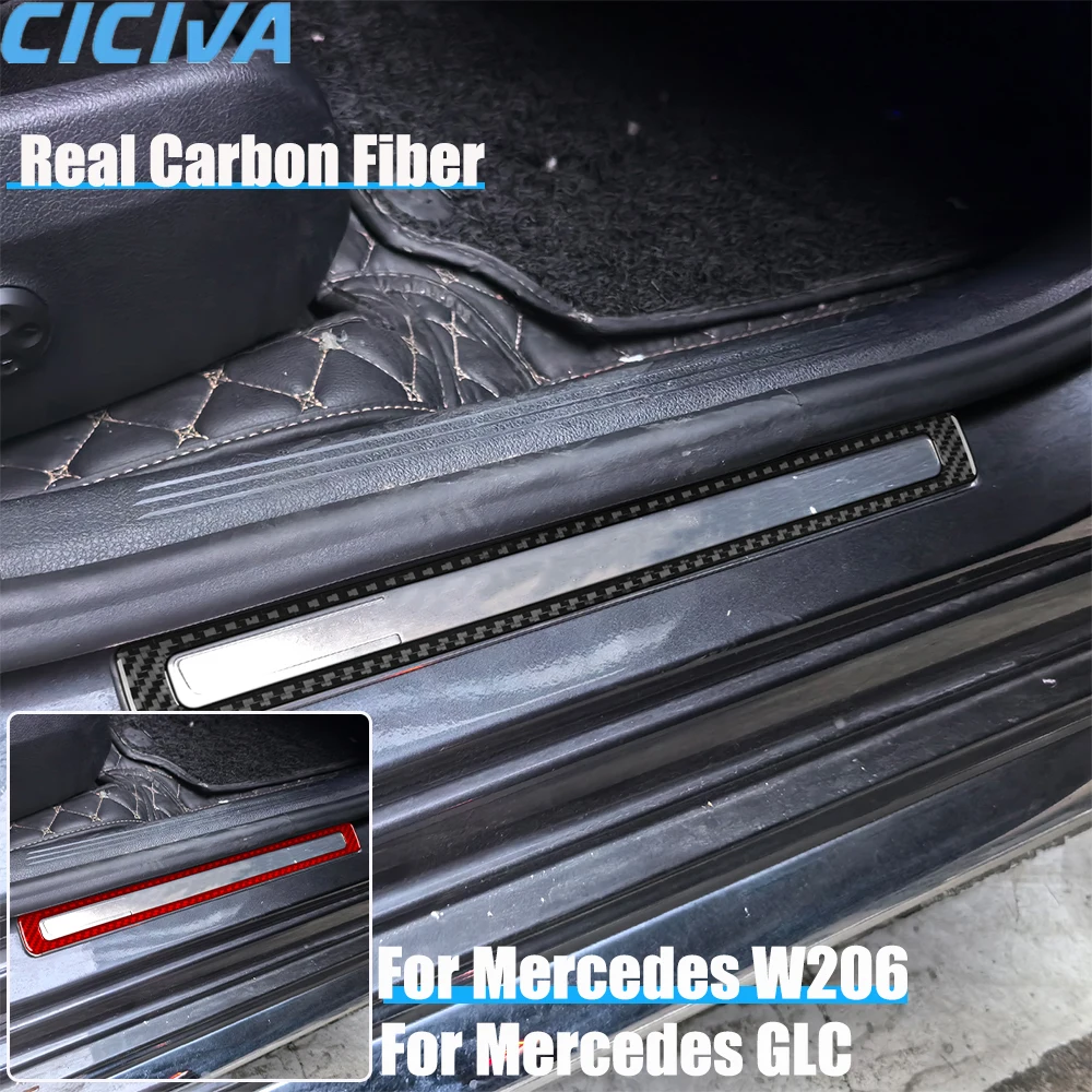 Real Carbon Fiber Car Accessories Door Sill Panel Cover Soft Sticker For Mercedes C-class W206 2022 2023 2024 GLC 2023 2024 
Real Carbon Fiber Car Accessories Door Sill Panel Cover Soft Sticker For Mercedes C-class W206 2022 2023 2024 GLC 2023 2024