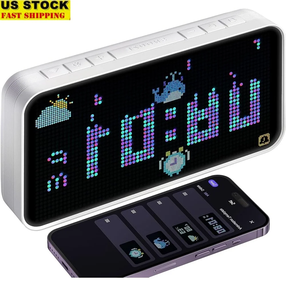 Умный будильник Pixel Art, светодиодный дисплей, прогноз погоды, двойной будильник, приложение для управления, повтор, тяжелый спальный зал, гостиная
Умный будильник Pixel Art, светодиодный дисплей, прогноз погоды, двойной будильник, приложение для управления, повтор, тяжелый спальный зал, гостиная