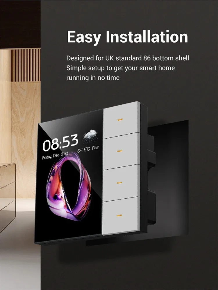 LOUYSGEN UK Zigbee Smart Switch Touch Screen Tuya 4 Gang 8-way Scene Radar Sensor Easy Installation Dimmer Curtain Switch
LOUYSGEN UK Zigbee Smart Switch Touch Screen Tuya 4 Gang 8-way Scene Radar Sensor Easy Installation Dimmer Curtain Switch