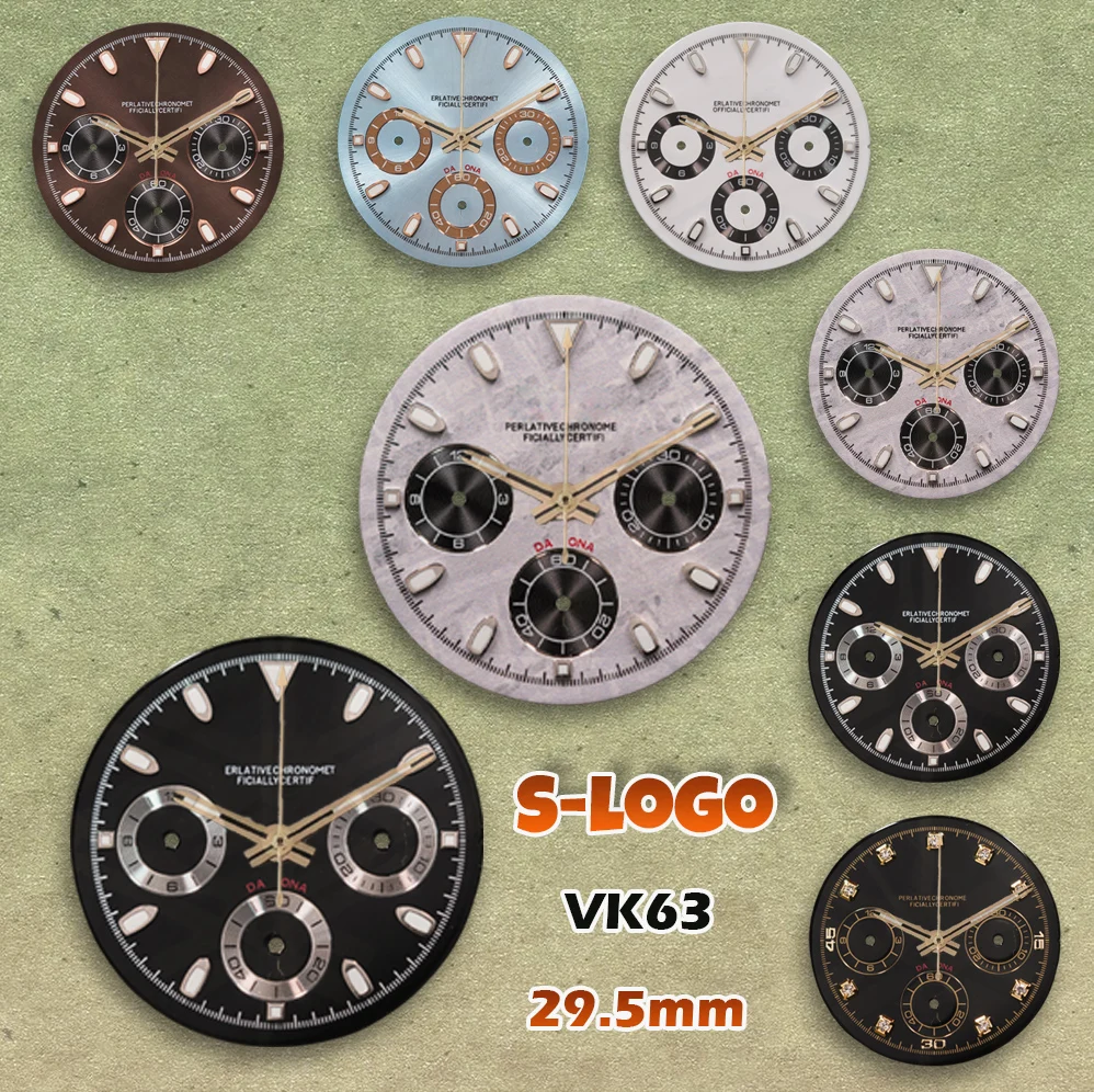 NG S Logo 29.5mm VK63 Dial DTN Pandal VK63 Movement Green Luminous Watches for men Watch Modification Accessories repair tools
NG S Logo 29.5mm VK63 Dial DTN Pandal VK63 Movement Green Luminous Watches for men Watch Modification Accessories repair tools