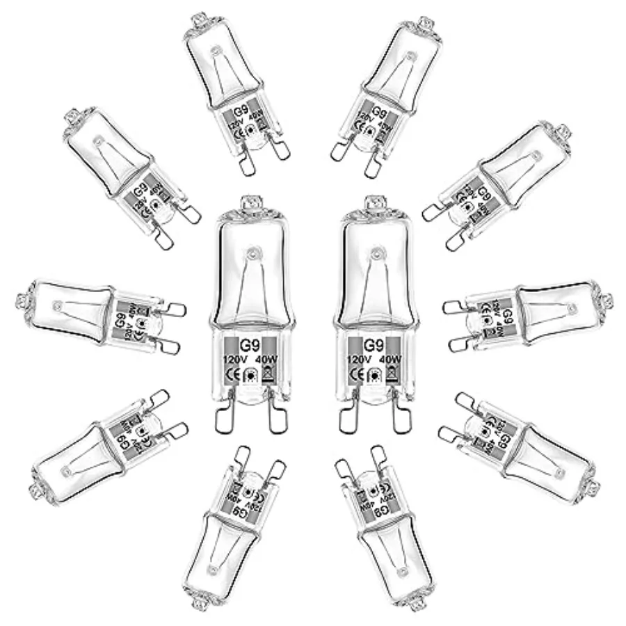 G9 Halogen Bulb 40W 120V T4 JCD Type Halogen Light Bulbs 2 Pin for Chandeliers, Cabinet Lights, Range Hood Lights, Microwave Ov
G9 Halogen Bulb 40W 120V T4 JCD Type Halogen Light Bulbs 2 Pin for Chandeliers, Cabinet Lights, Range Hood Lights, Microwave Ov