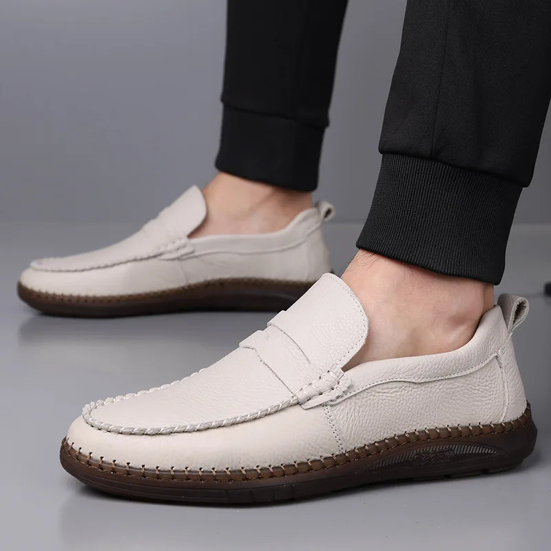 Мужские деловые кожаные туфли из натуральной кожи (первый слой), модные слипоны для повседневной носки, прогулок и путешествий
Мужские деловые кожаные туфли из натуральной кожи (первый слой), модные слипоны для повседневной носки, прогулок и путешествий