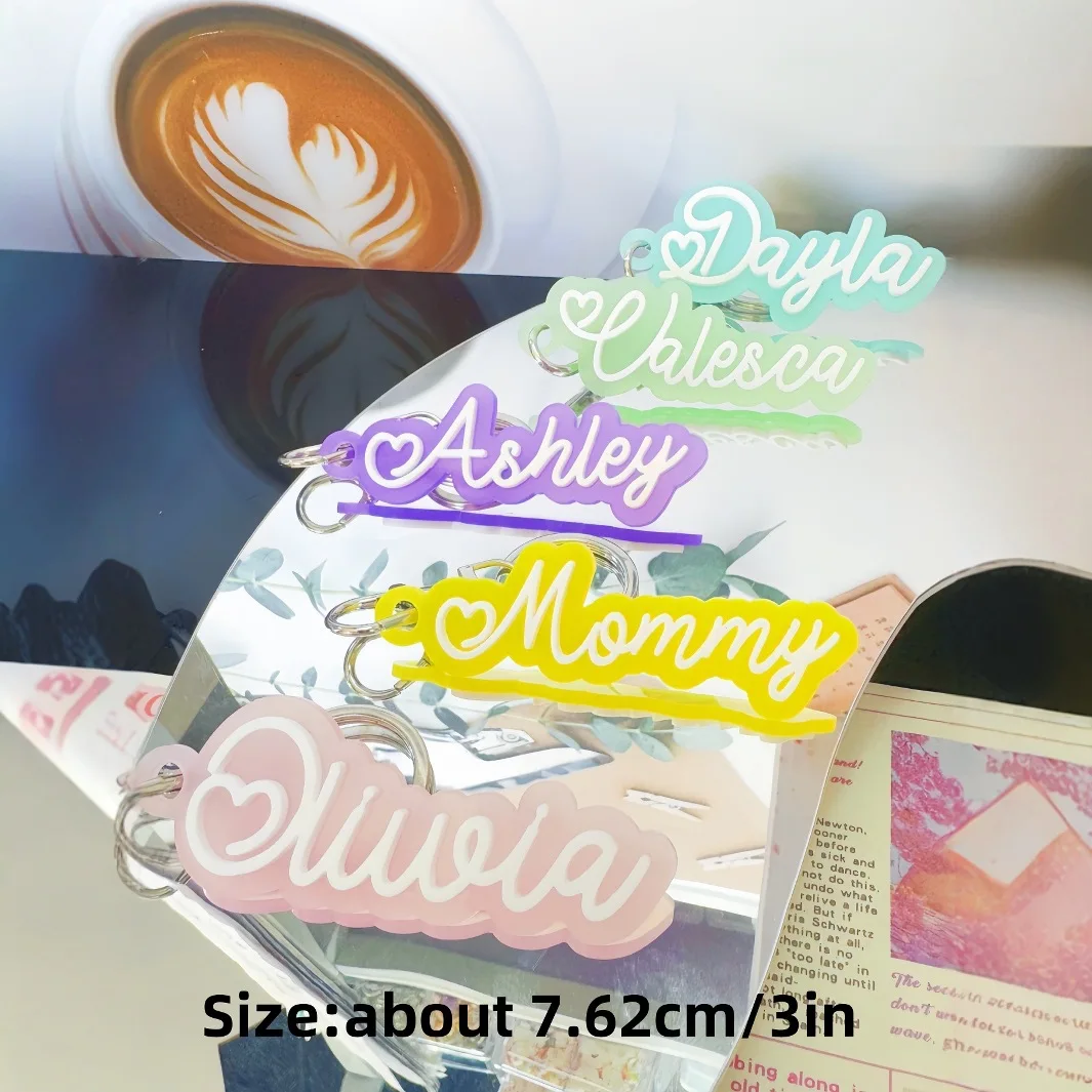 Customized Acrylic Name Keychain Candy Color 3D Nameplate Text Personalized Backpack Luggage Label Keyring Jewelry llaveros Gift
Customized Acrylic Name Keychain Candy Color 3D Nameplate Text Personalized Backpack Luggage Label Keyring Jewelry llaveros Gift