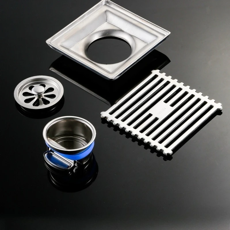 SUS304 stainless steel thickened anti odor floor drain, bathroom shower large displacement square floor drain DN50/75/110
SUS304 stainless steel thickened anti odor floor drain, bathroom shower large displacement square floor drain DN50/75/110