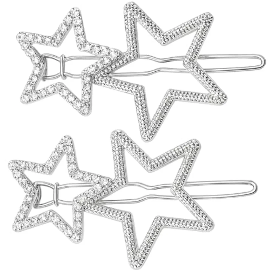 2Pcs Hollow Star Hair Clips, Non-Slip Metal Geometric Hairpin, Elegant Rhinestone Hair Barrettes for Women Lady Girls Styling H
2Pcs Hollow Star Hair Clips, Non-Slip Metal Geometric Hairpin, Elegant Rhinestone Hair Barrettes for Women Lady Girls Styling H