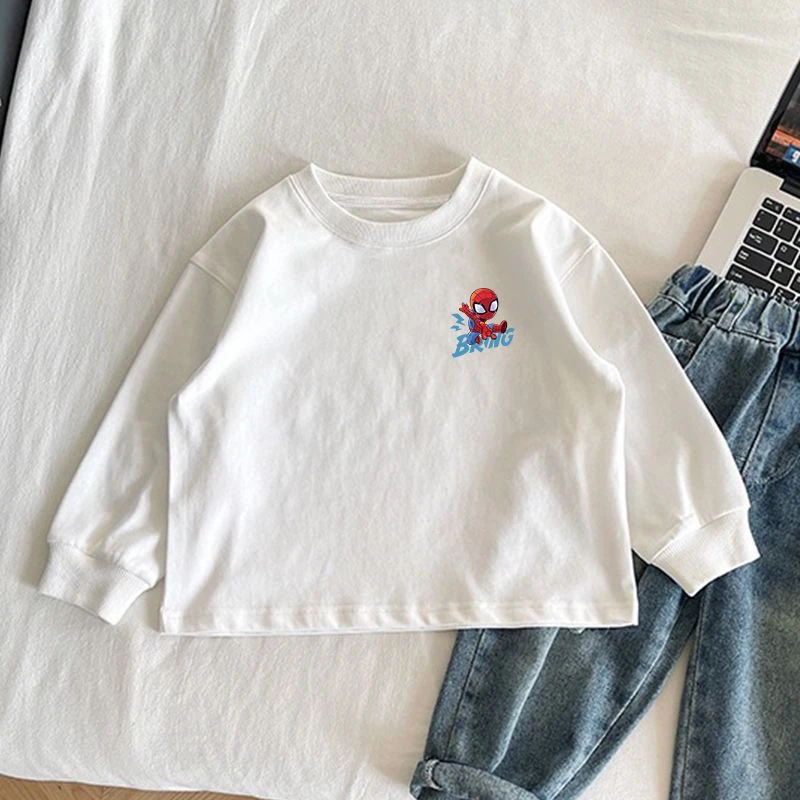 Disney Boys' Long Sleeve T-shirt Spring Autumn New Korean Style Cartoon Spider-Man Handsome Tops Children Solid Color Pullover
Disney Boys' Long Sleeve T-shirt Spring Autumn New Korean Style Cartoon Spider-Man Handsome Tops Children Solid Color Pullover