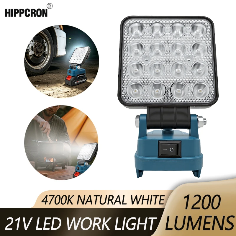 Hippcron 21V LED Work Light 360° Rotatable Head with Adjustable Bracket & Hanging Hook 4700K Natural White Lighting Lamp
Hippcron 21V LED Work Light 360° Rotatable Head with Adjustable Bracket & Hanging Hook 4700K Natural White Lighting Lamp