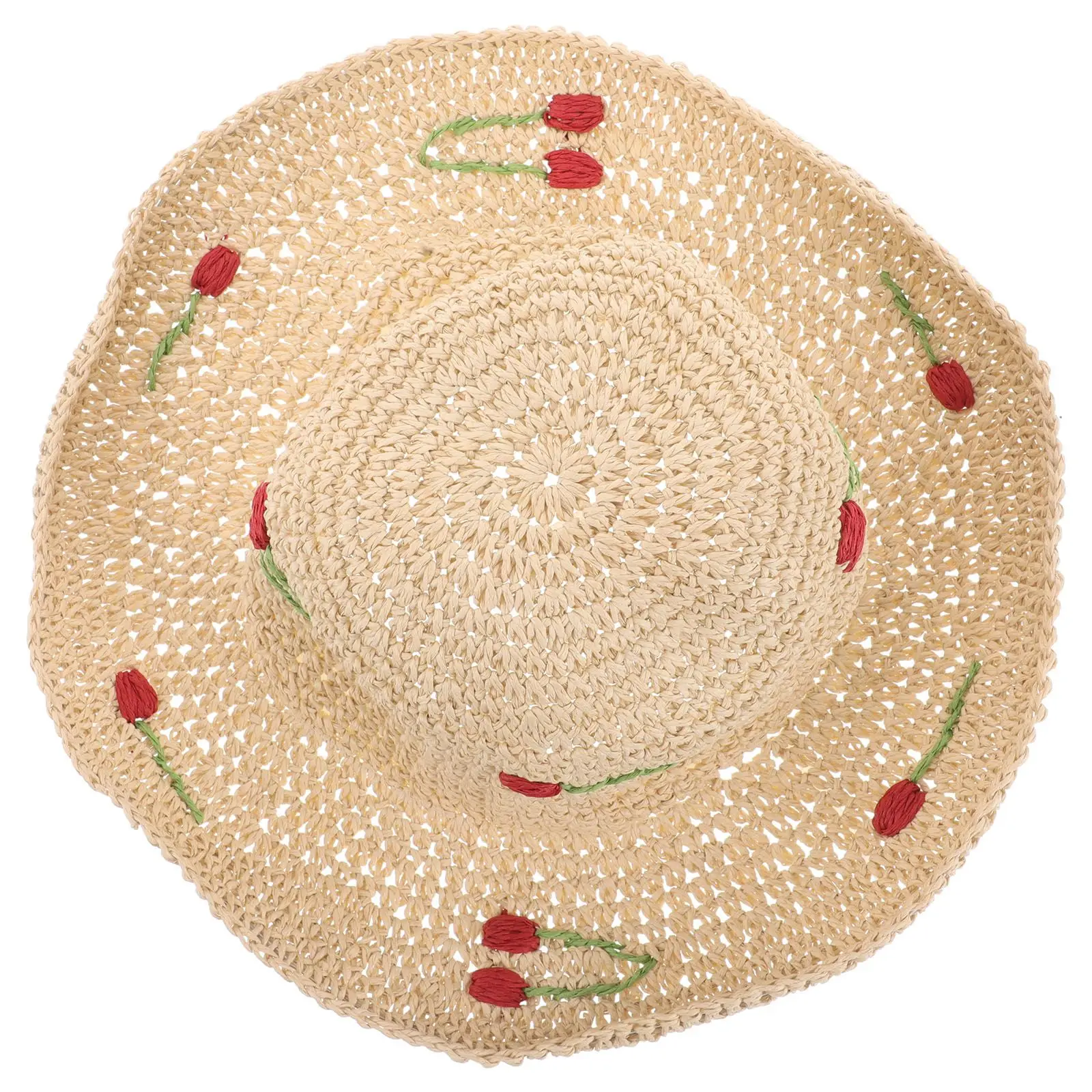 Sun Women Beach Summer Fashionable Cherry Straw Bucket Hat Beige Woven Beach Hat Straw Hats for Women Sun Protection Large Brim
Sun Women Beach Summer Fashionable Cherry Straw Bucket Hat Beige Woven Beach Hat Straw Hats for Women Sun Protection Large Brim