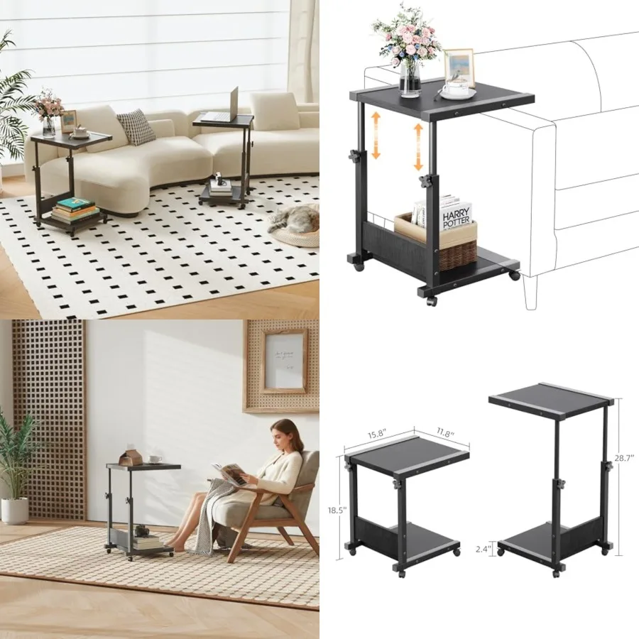 Hospital Bedside Table with Wheels Adjustable Height Sofa Side, Rolling Hospital Table, Mobile Computer Desk Laptop Table for L
Hospital Bedside Table with Wheels Adjustable Height Sofa Side, Rolling Hospital Table, Mobile Computer Desk Laptop Table for L
