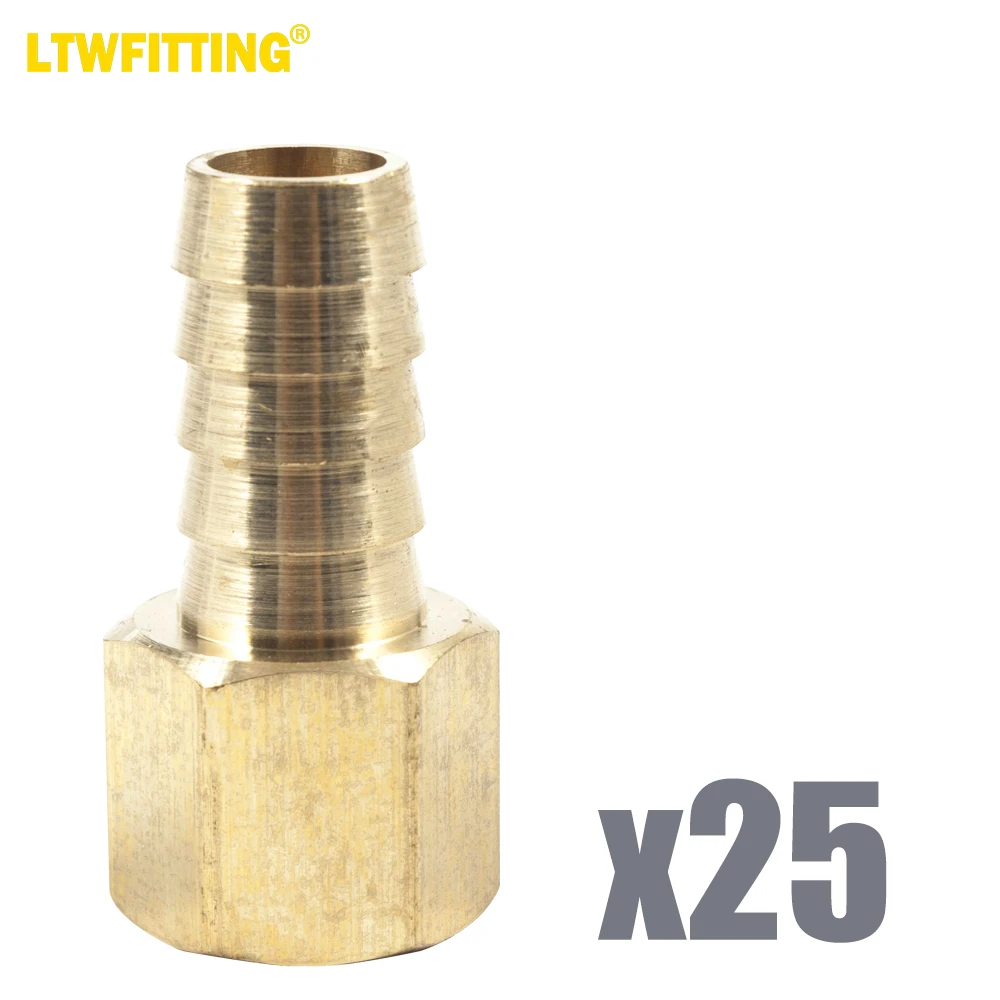 LTWFITTING Brass Fitting Coupler 1/2-Inch Hose Barb x 3/8-Inch Female NPT Fuel Water Boat(Pack of 25)
LTWFITTING Brass Fitting Coupler 1/2-Inch Hose Barb x 3/8-Inch Female NPT Fuel Water Boat(Pack of 25)