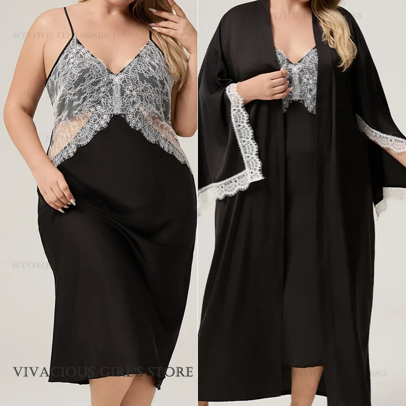Luxury French Style Long Robe Kimono Bathrobe Gown Oversize Women's Night Wear Home Dress Sexy Lace Nightgown Lingerie Sleepwear
Luxury French Style Long Robe Kimono Bathrobe Gown Oversize Women's Night Wear Home Dress Sexy Lace Nightgown Lingerie Sleepwear