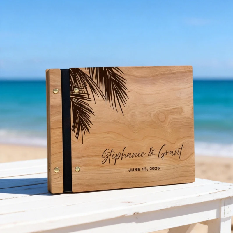 Personalized Wooden Wedding Guest Book Tropical Palm Wedding Guest Book Beach Wedding Guestbook Personalized Wedding Photo Album
Personalized Wooden Wedding Guest Book Tropical Palm Wedding Guest Book Beach Wedding Guestbook Personalized Wedding Photo Album