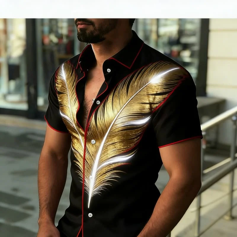 Men's Luxury Stylish Elegant Unique Graphic Print Short Sleeve Shirt Casual Fashion For Daily Commute And Vacation Styling
Men's Luxury Stylish Elegant Unique Graphic Print Short Sleeve Shirt Casual Fashion For Daily Commute And Vacation Styling