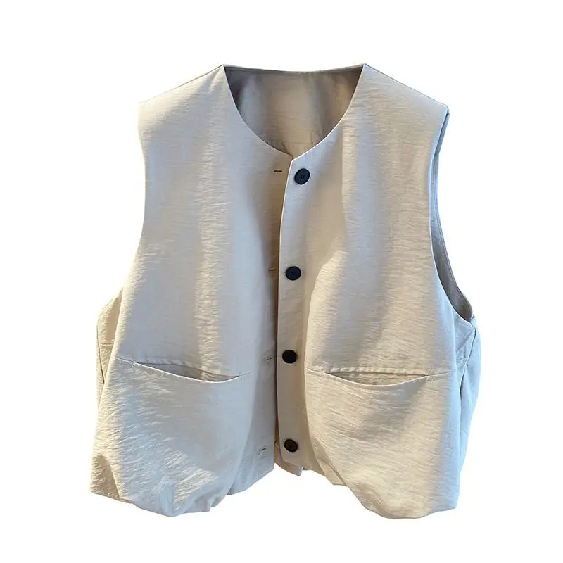 Spring New Women Vest Fashion O Collar Loose Versatile Vest Short Sleeveless Jacket Female Casual Tops Waistcoat Chaleco Mujer
Spring New Women Vest Fashion O Collar Loose Versatile Vest Short Sleeveless Jacket Female Casual Tops Waistcoat Chaleco Mujer