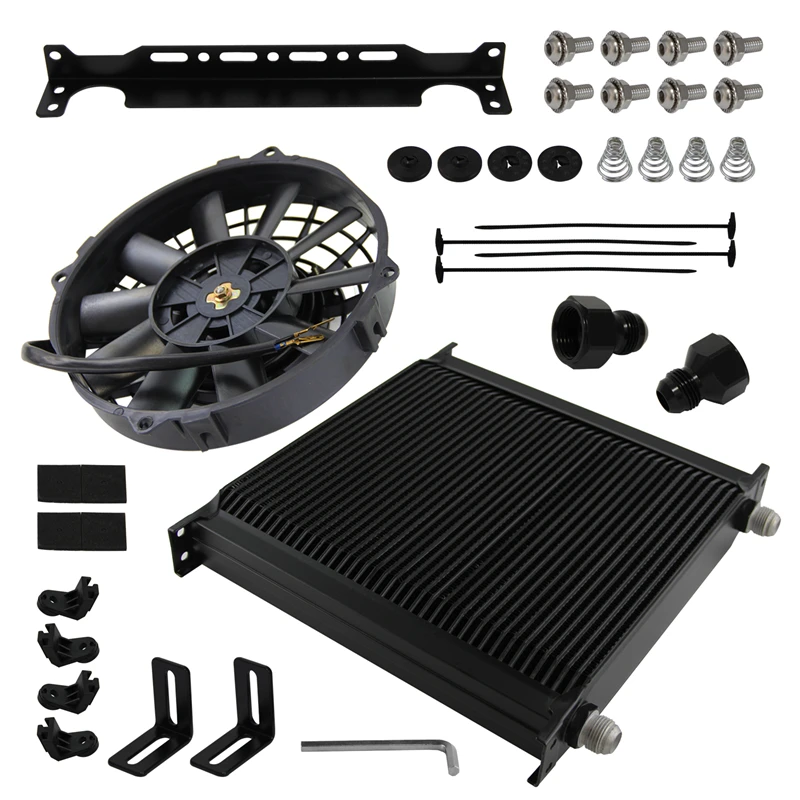 Universal 40 Row AN10 Engine Oil Cooler w/AN10 To AN8 Fittings + 7" Electric Fan Black/Silver for peugeot 306
Universal 40 Row AN10 Engine Oil Cooler w/AN10 To AN8 Fittings + 7" Electric Fan Black/Silver for peugeot 306